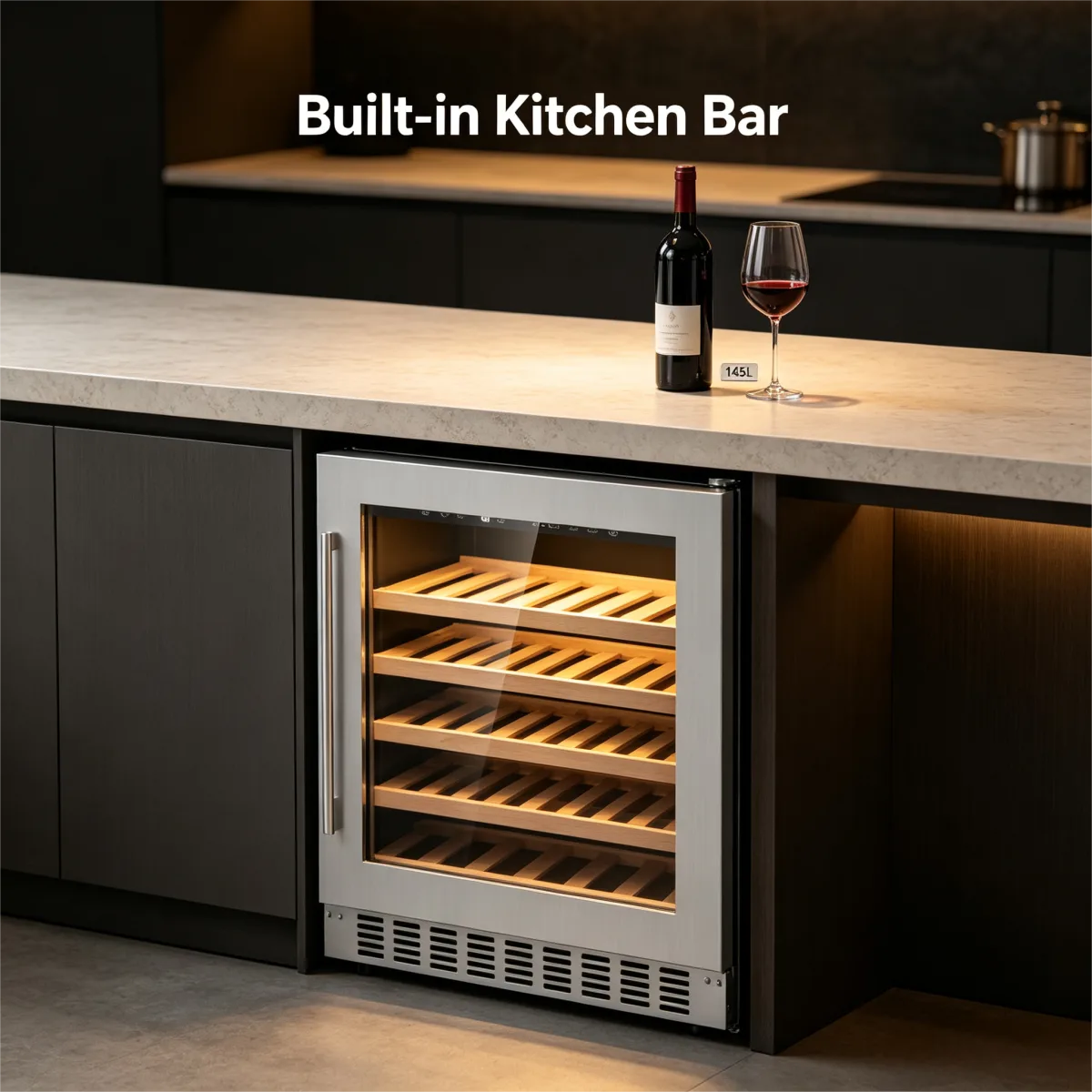 C-Dual Use Freestanding 145L Wine Cooler Adjustable Temp 5-20 Degrees