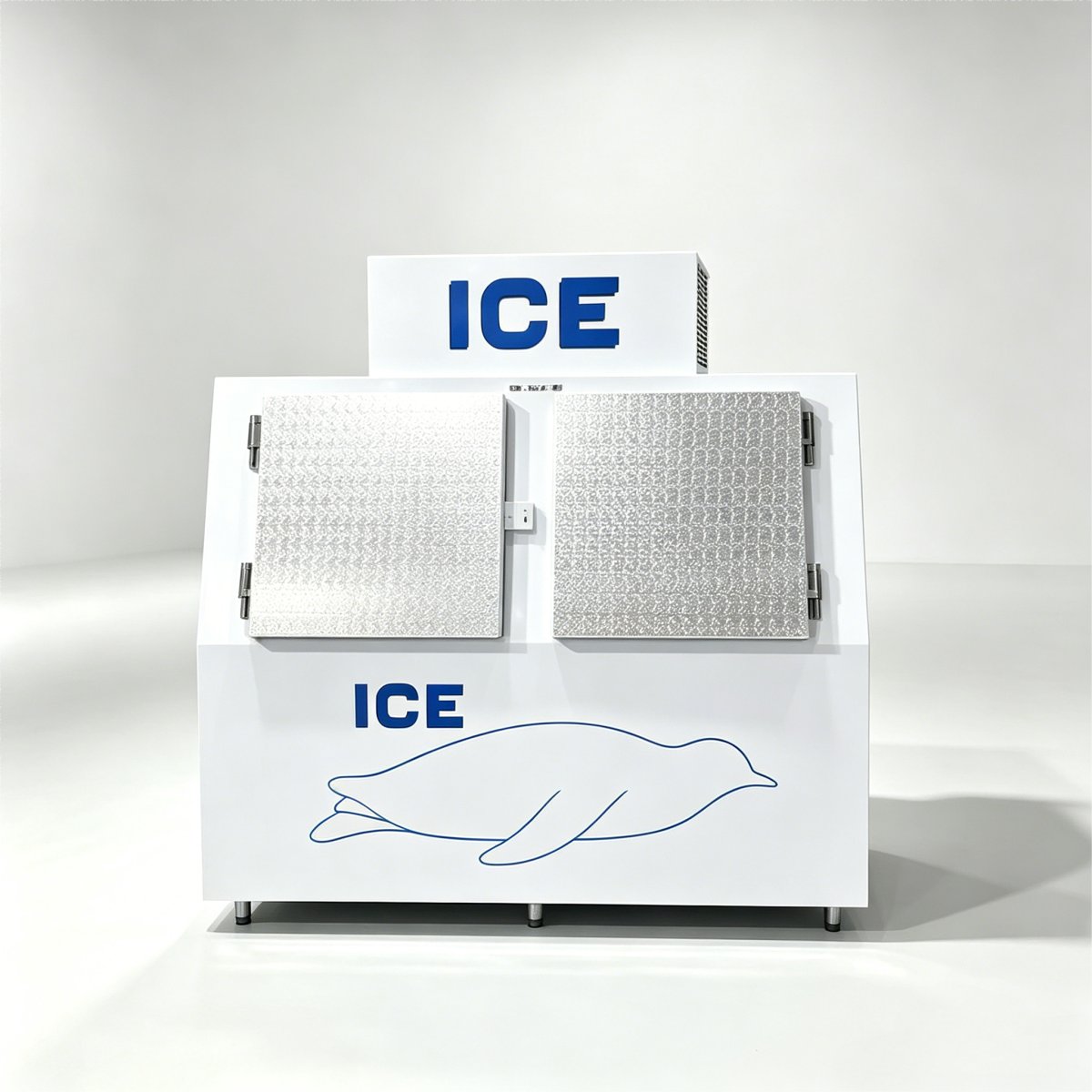 C-Embossed Aluminum Liner Double Door Ice Storage Freezer Fast Cooling Easy to Clean Interior