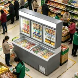 Independent Temperature Controlled Combined Frozen Cabinet Panoramic Glass for Full Product Visibility