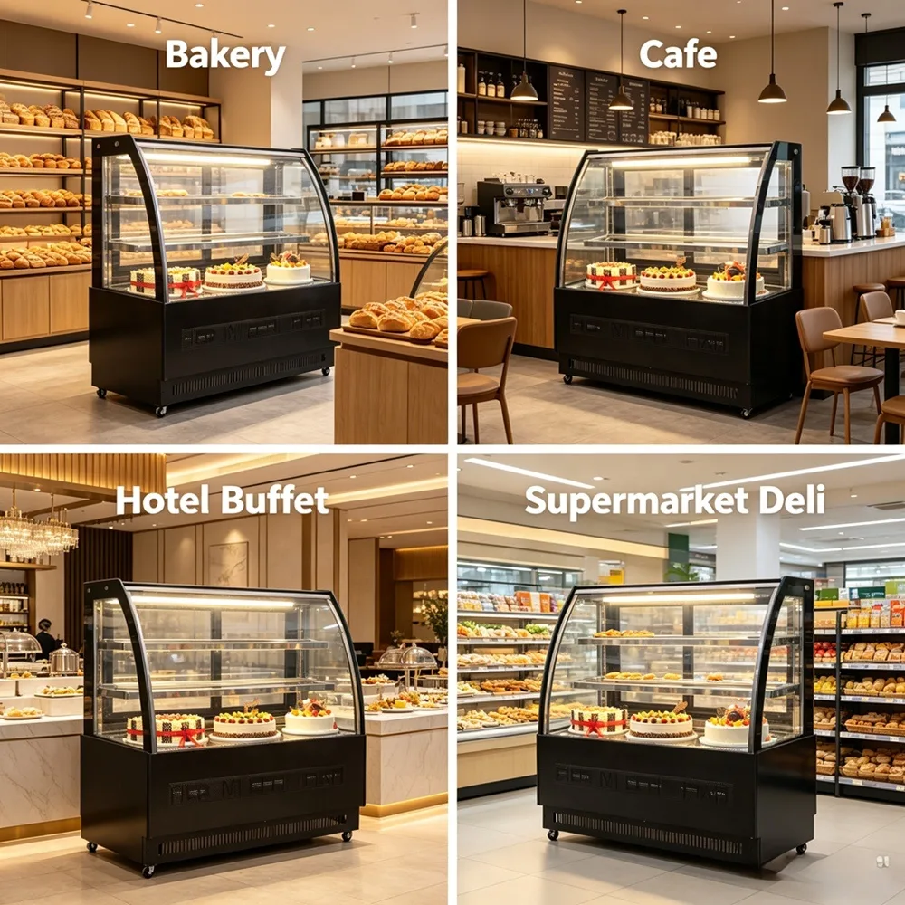 Air Cooling Cake Showcase Refrigerated Bakery Display Case for Dessert Pastry