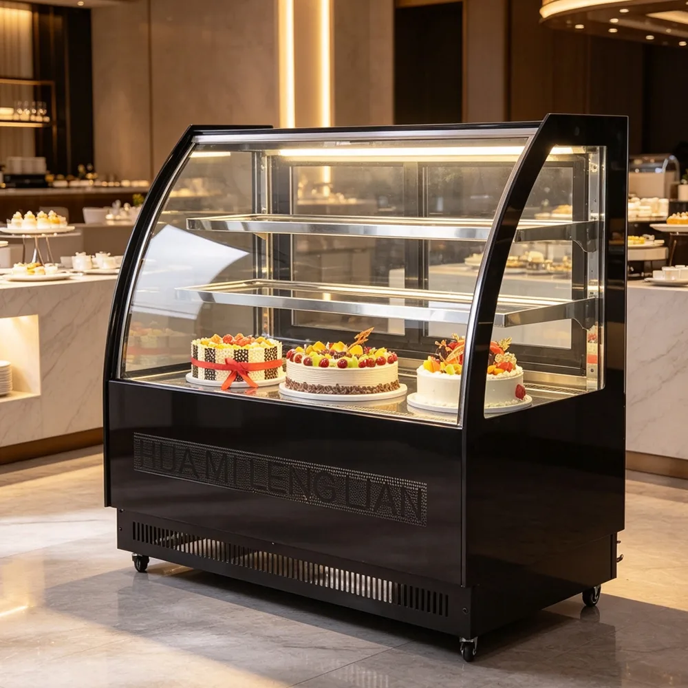 CE Certified Commercial Cake Display Cooler Export Grade Bakery Refrigerated Showcase