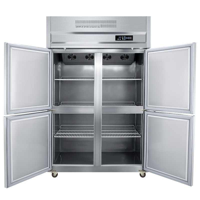 Commercial Upright 4 Door Stainless Steel Kitchen Fridge Freezer