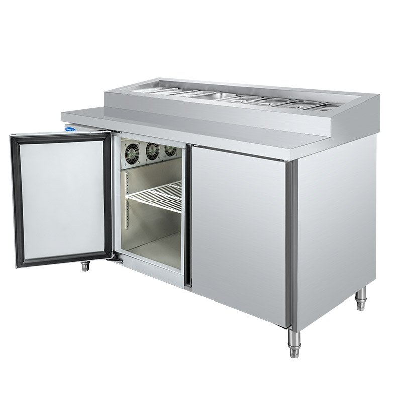 Single-Temperature 220V Digital Sandwich Prep Table Cooler Top Salad Bar Display Fridge Meat Seafood Drink Storage Kitchen