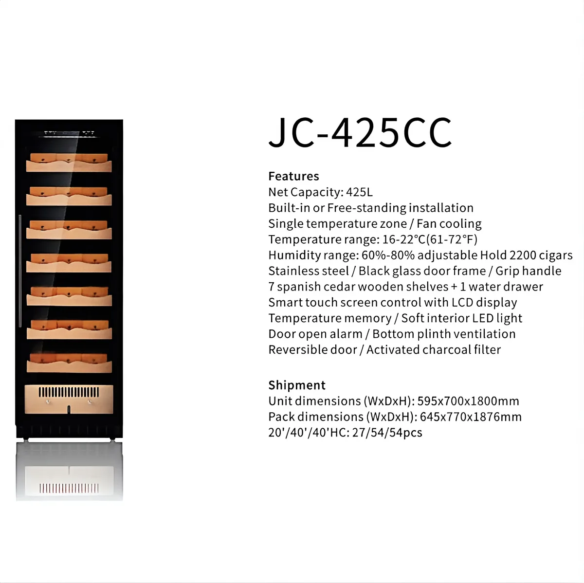 L- ODM Under Counter Wine Chiller Custom Logo Voltage Reversible Door Wine Cabinet for Global Distributors