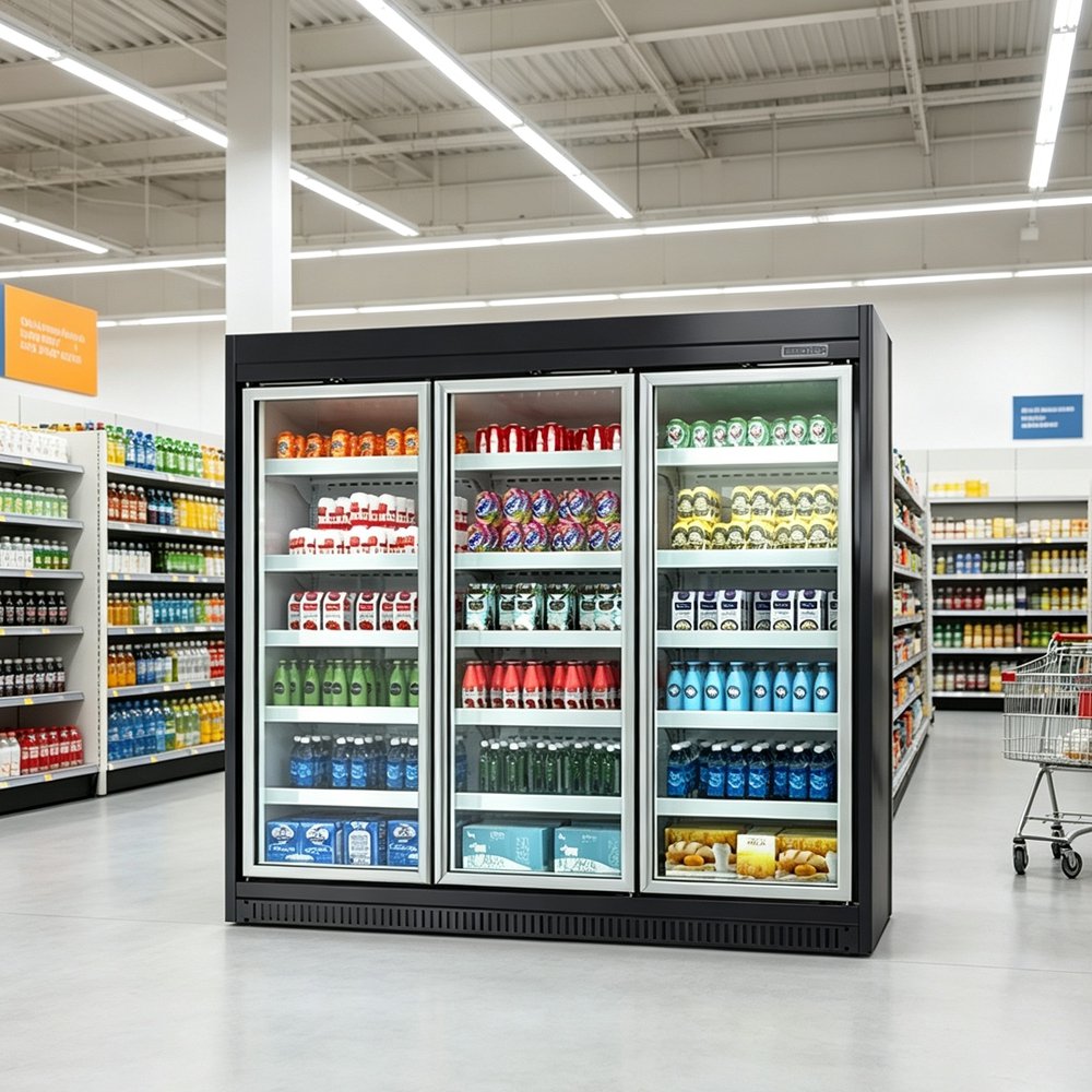 Stable Temperature Commercial Fridge Frost Free Operation Glass Door Display Chiller for Dairy Drinks