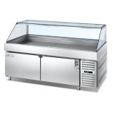 Support All-round Customization Commercial Kitchen Freezer Workbench Table Refrigerator With Glass Cover for Restaurant