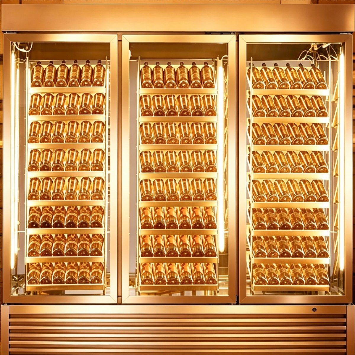G-Bottom Mount Compressor Triple Door Wine Cooler Cabinet