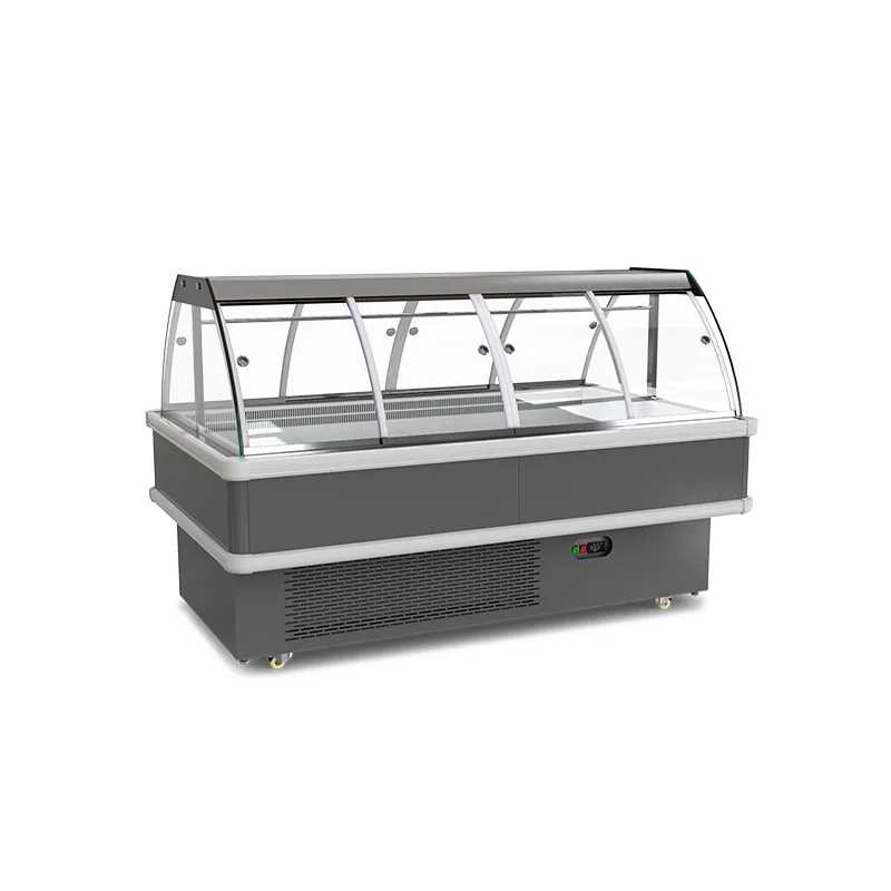 Commercial Mobile Deli Cooler Digital Temp Control Tempered Glass Cooked Food Refrigerated Display Cabinet