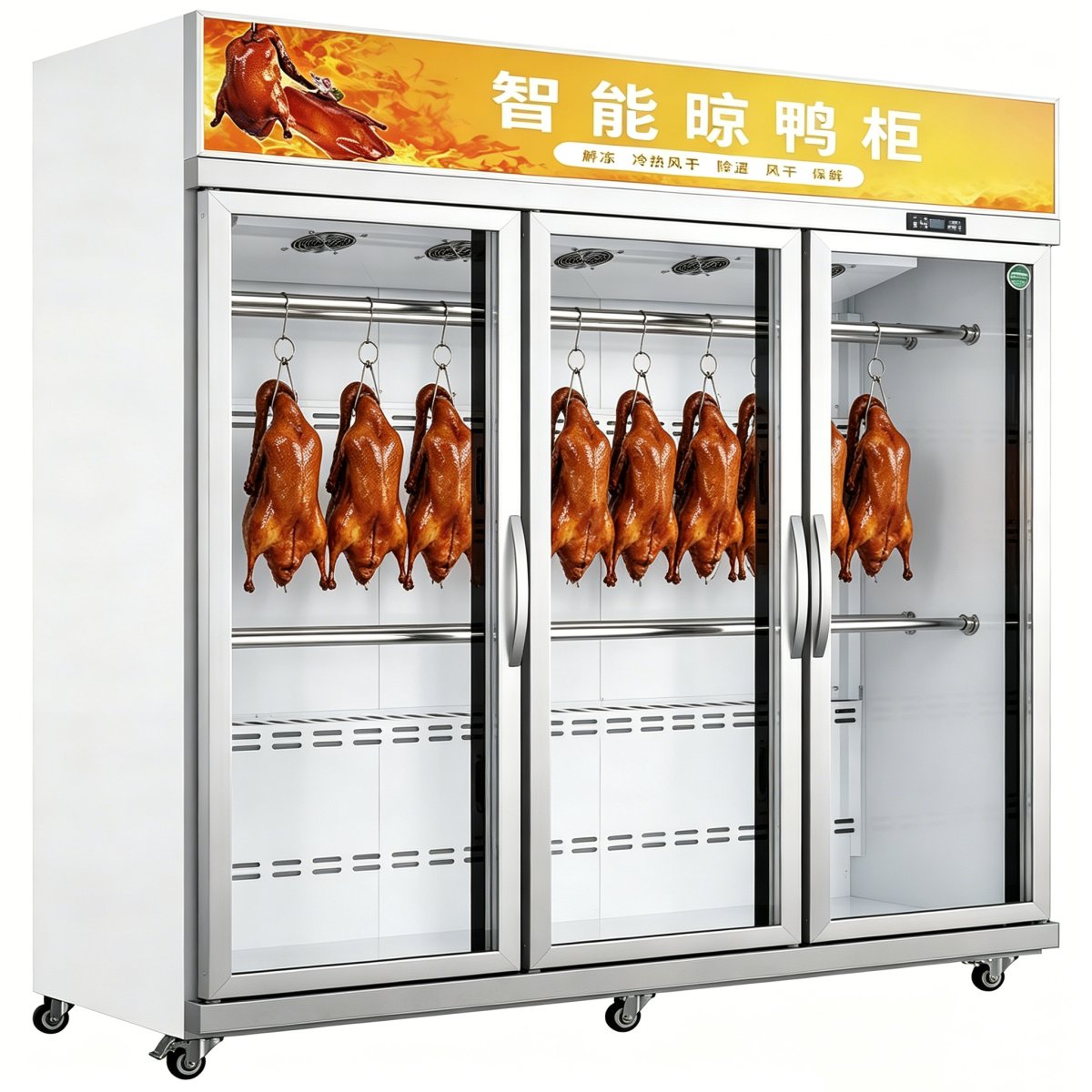 L- Anti-fog Glass Roast Duck Air Drying Display Chiller Cabinet