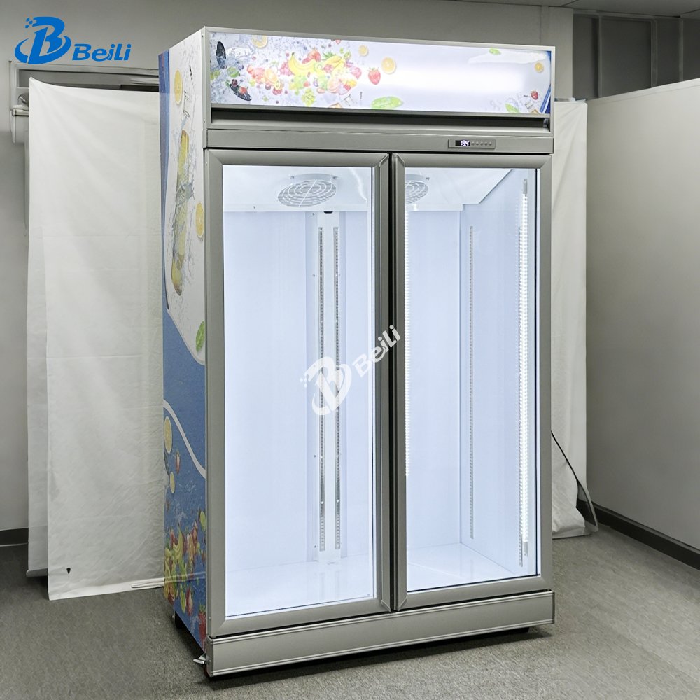 Commercial Double Door Beer Display Fridge Display Cooler