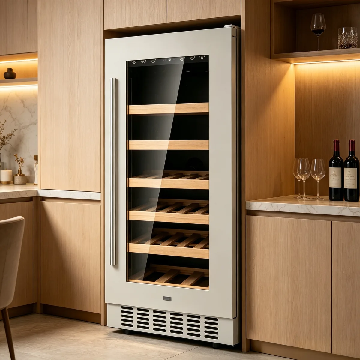 G-Sliding Beech Shelves Wine Refrigerator for Hotel Wholesale