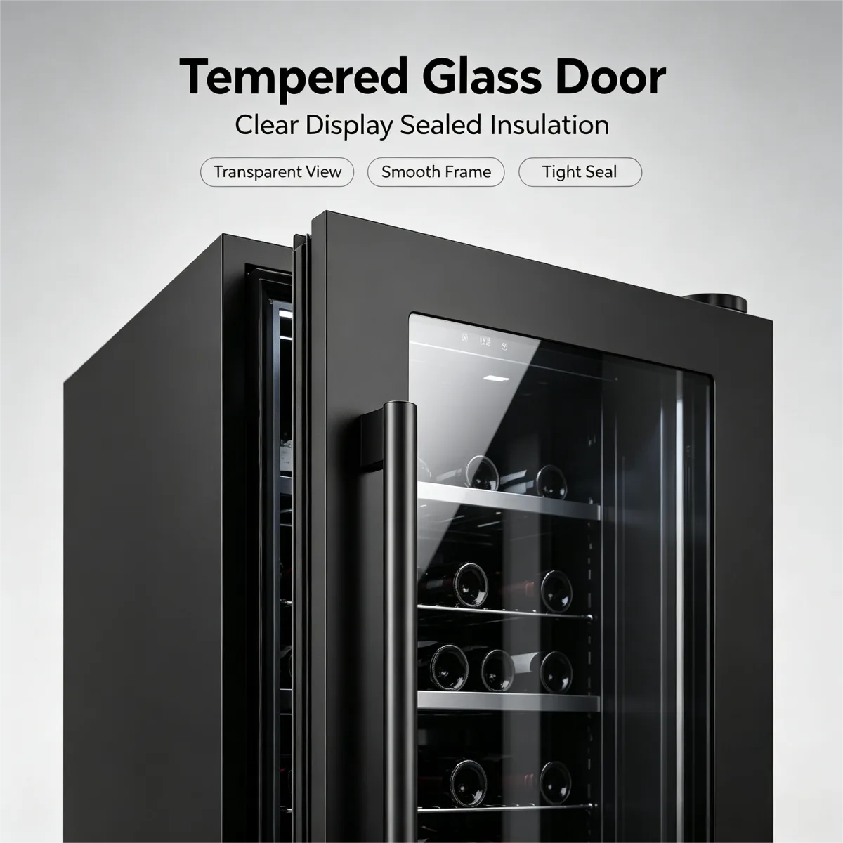 C-85L Single Temperature Zone Built-in Wine Fridge Low Noise Compressor Wine Cooler