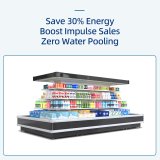 Large Capacity Freestanding Display Cooler Multi Tier Shelves Island Display Chiller for Grocery Store
