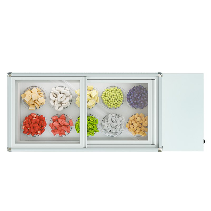 BEILI Small Display Fridge Counter Top Double Door Table Top Fridge
