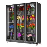 OEM Commercial Upright Glass Door showcase Flower Refrigerator