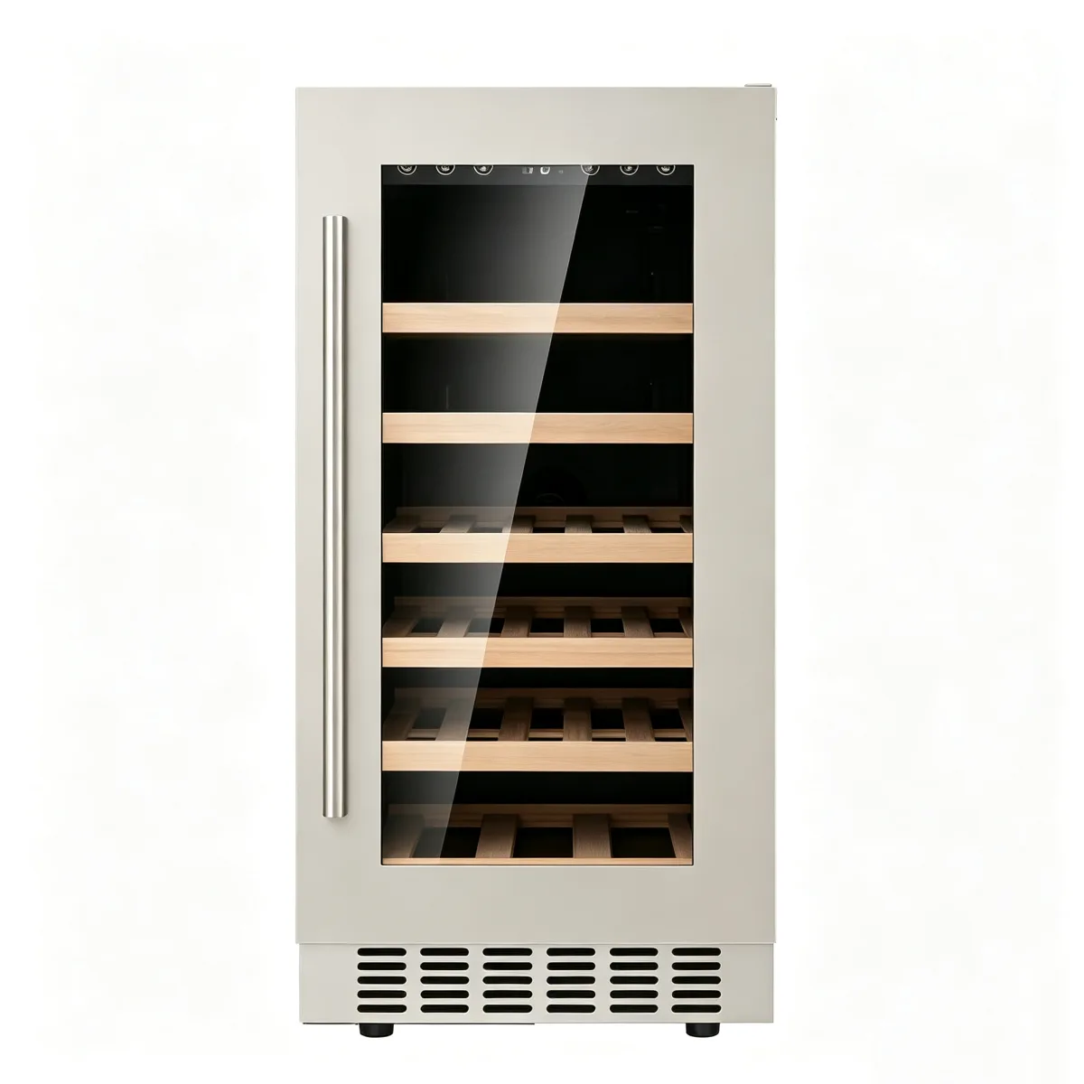 G-Stainless Steel Freestanding Wine Fridge With Pull Out Shelves