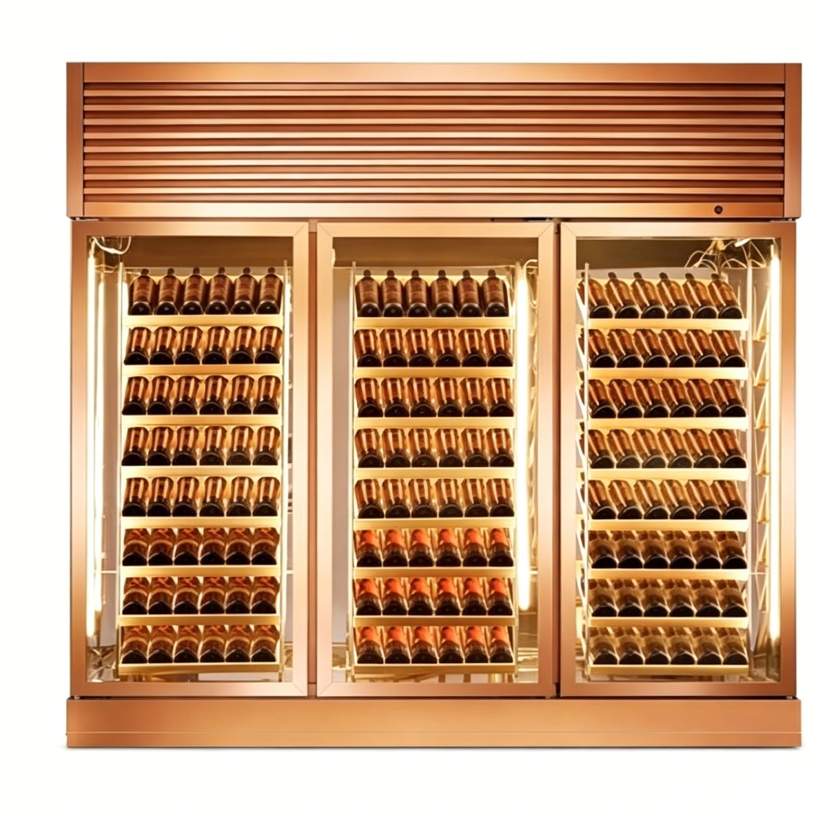 L-Commercial Triple Glass Door Wine Cooler Stainless Steel Constant Temperature Wine Display Cabinet