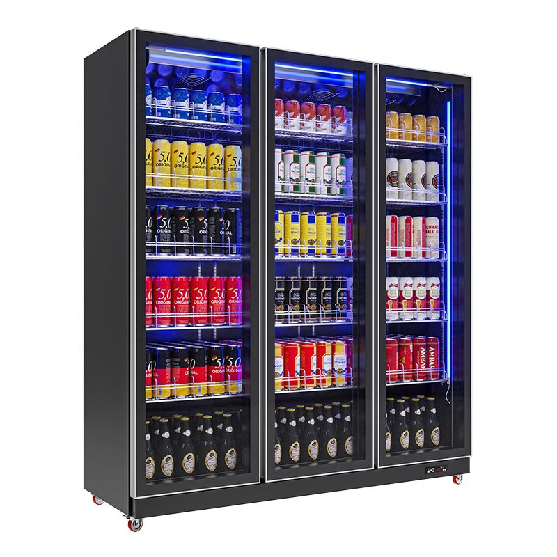 Foshan Portable Beer Back bar Cooler Counter Glass 3 Door bar Fridge