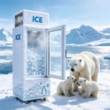 C-Fast Cooling Direct Cooling Single Glass Door Ice Storage Freezer Vertical Ice Holding Cabinet for Milk Tea Shop