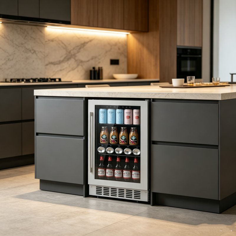 L- Custom Interior Rack Wine Cooler Stainless Steel Frame Commercial Household Wine Refrigerator Manufacturer