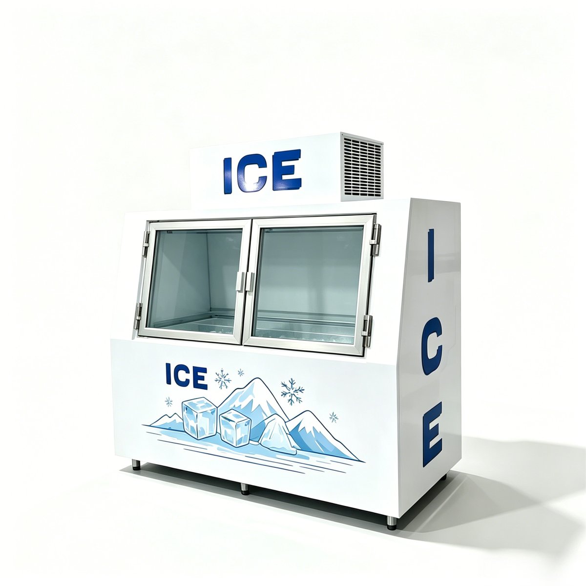 C-Energy Saving Double Door Ice Storage Freezer with Fast Uniform Cooling for Seafood Market