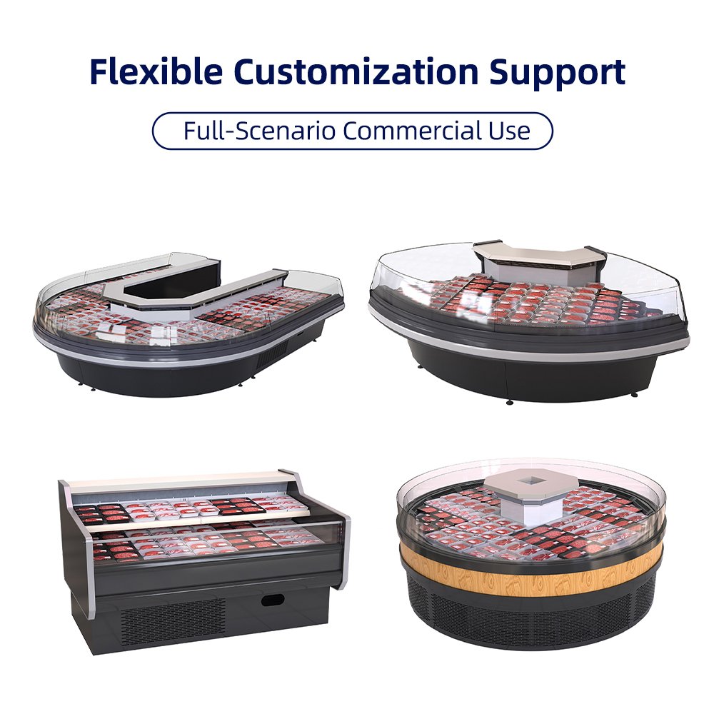 Commercial Meat Deli Cooler Dual Storage Refrigerated Cabinet for Butcher Shop Deli Retail
