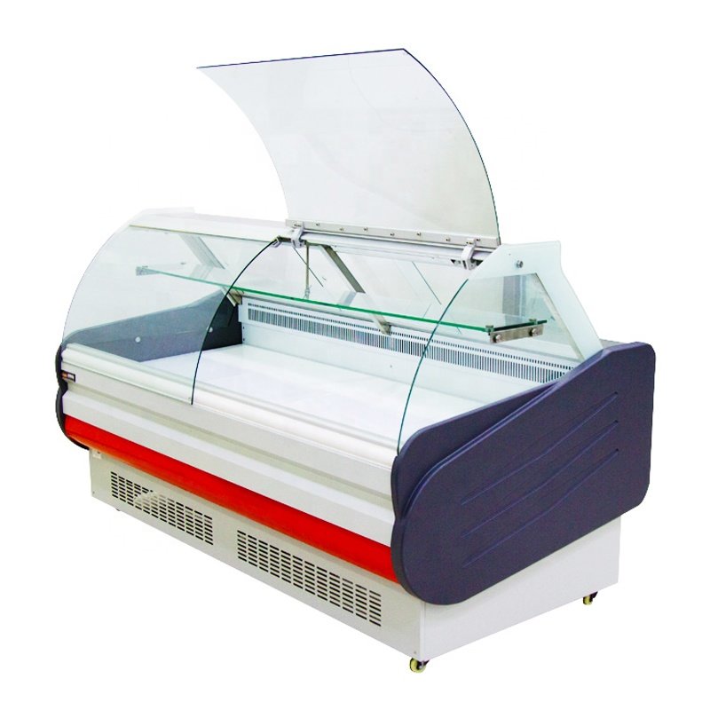 Kitchen Ware Deli Cooler Display Swing up Glass Door Glass Cover Fridge With Popular Appearance for Supermarket Restaurant