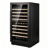 G-Touch LCD Control  Zone Wine Fridge With Pull Out Beech Wood Shelves