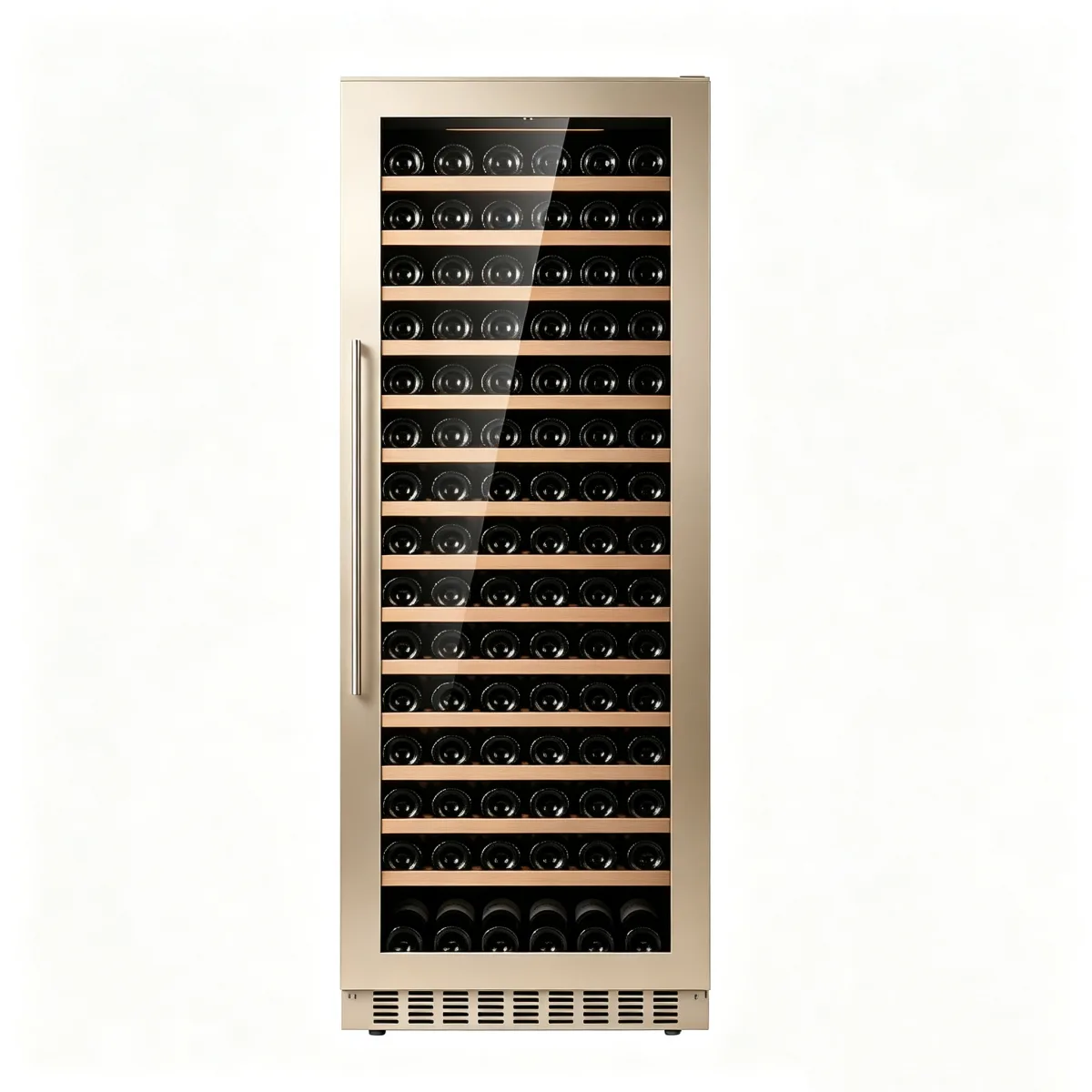 G-Commercial Extra Big Wine Cooler With Pull Out Beech Wood Shelves