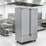 Dual Temperature Double Door Upright Commercial Freezer Stainless Steel Chiller