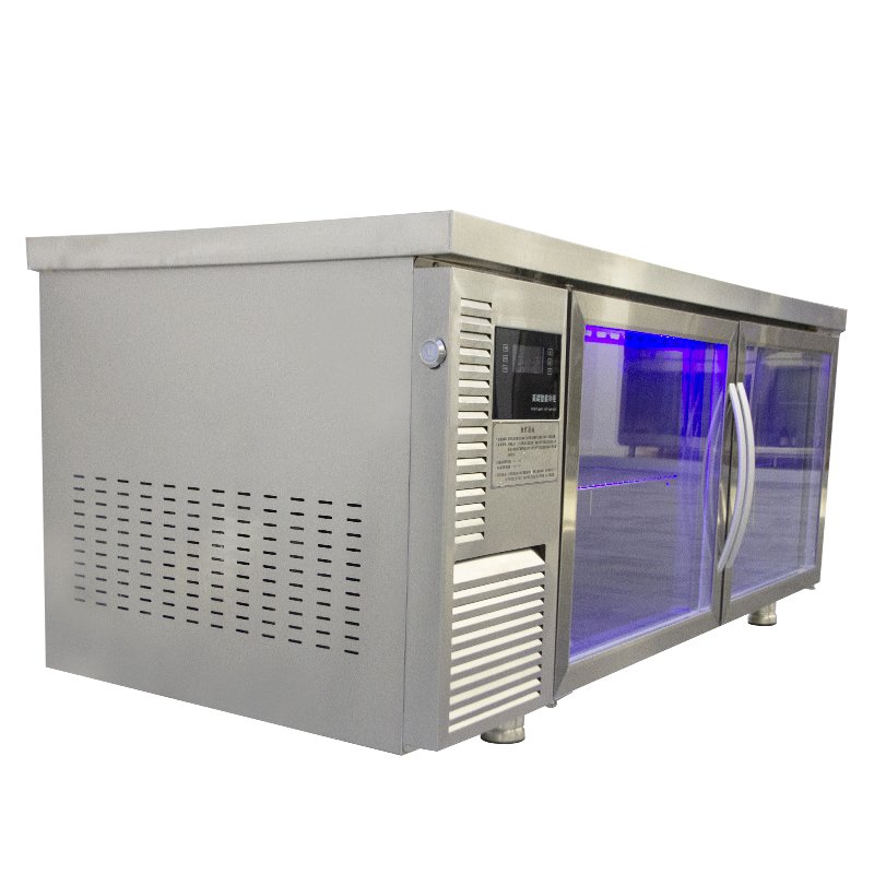 Refrigeration Equipment Glass Door Undercounter Refrigerator Kitchen Cabinet Freezer Workbench Fridge Worktable Freezer Chiller