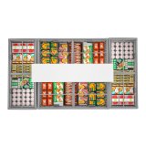 Commercial Combination Island Display Refrigerator Cabinet Supermarket Open Freezer
