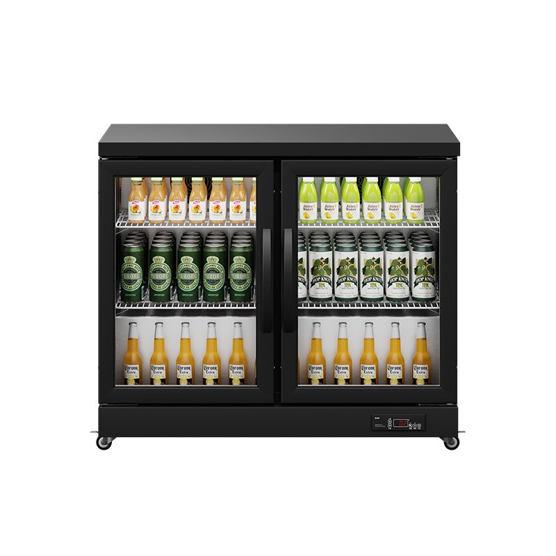 2 Doors Fridge Glass Beverage Display Fridge Party Ice Drink Back bar Bottle Built in Wine Cooler Under Counter