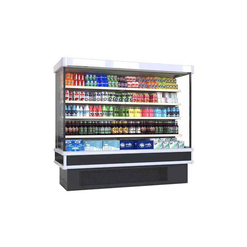 Commercial Open Fresh Meat Display Chiller Air Cooling Refrigerated Showcase for Supermarket Butcher Shop