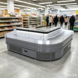 Stainless Steel Corner Refrigerated Counter LED Lighting Meat Display Case for Butchery Chain Store