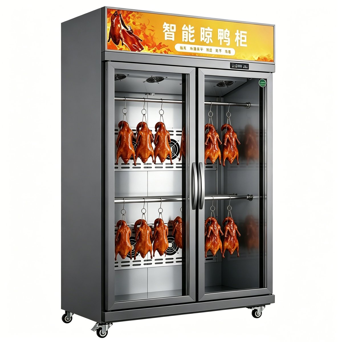 L- Double Door Roast Duck Air Dry Chiller Restaurant Display Cabinet