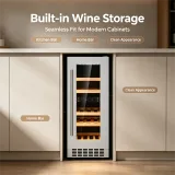 C-Narrow Embedded Wine Fridge 85L 5℃ to 12℃ Single Zone Storage Cabinet