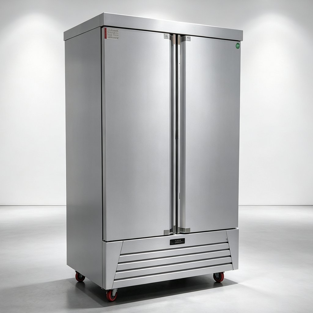 2 Door Reach-in Commercial Fridge Fan Cooling Large Capacity Kitchen Refrigerator