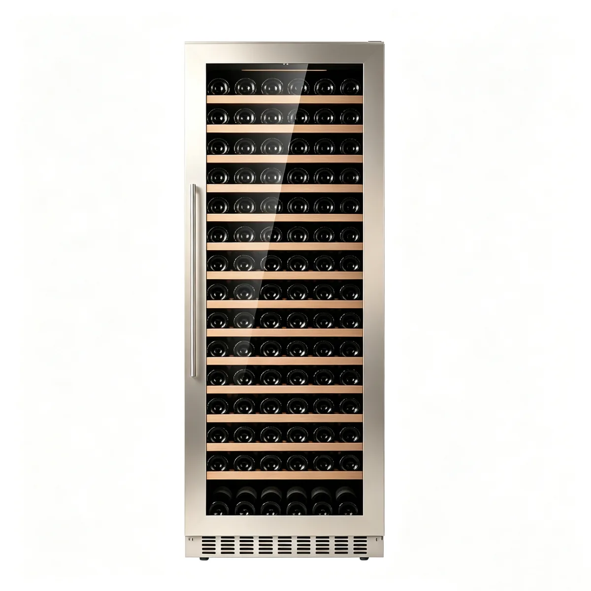 G-Commercial Extra Big Wine Cooler With Pull Out Beech Wood Shelves