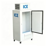 L-Vertical Outdoor Ice Storage Bin Freezer Mobile Ice Cube Storage Freezer With Universal Wheels