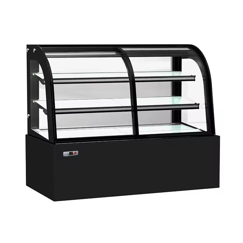 Table Top Glass Door Refrigerated Cake Display Fridge with Adjustable Multi-Tier Shelves Bakery Showcase