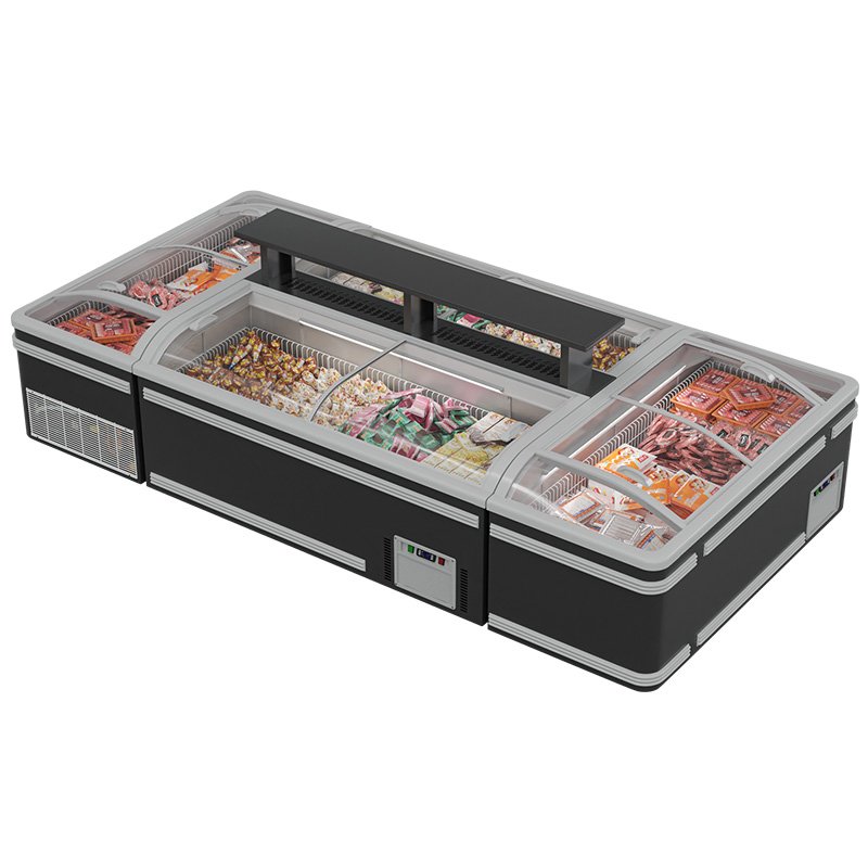 Supermarket Meat Display Fredge Freezer Chest showcase Sliding Glass Door Island Freezer