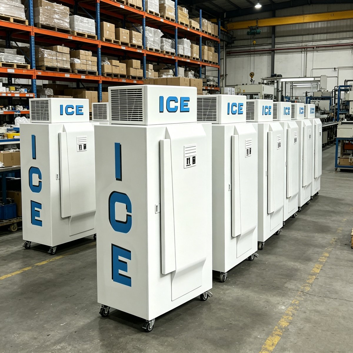 L-Commercial Ice Holding Freezer Vertical Bagged Ice Storage Freezer Custom Voltage for Global Export