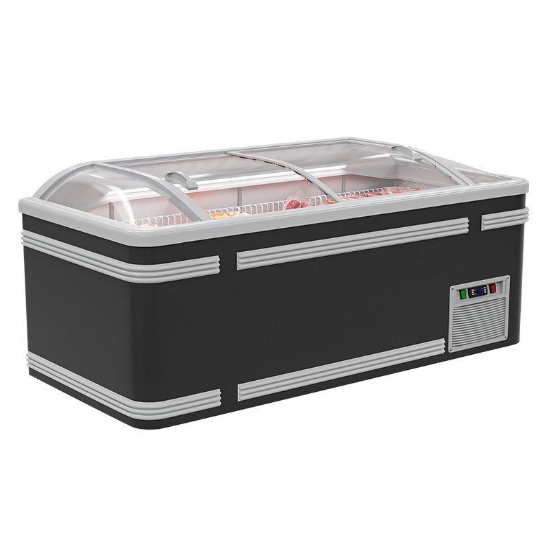Curve Glass Cover Style Plate Freezer Horizontal Chiller Meat Frozen Display Mini Freezer for Meat