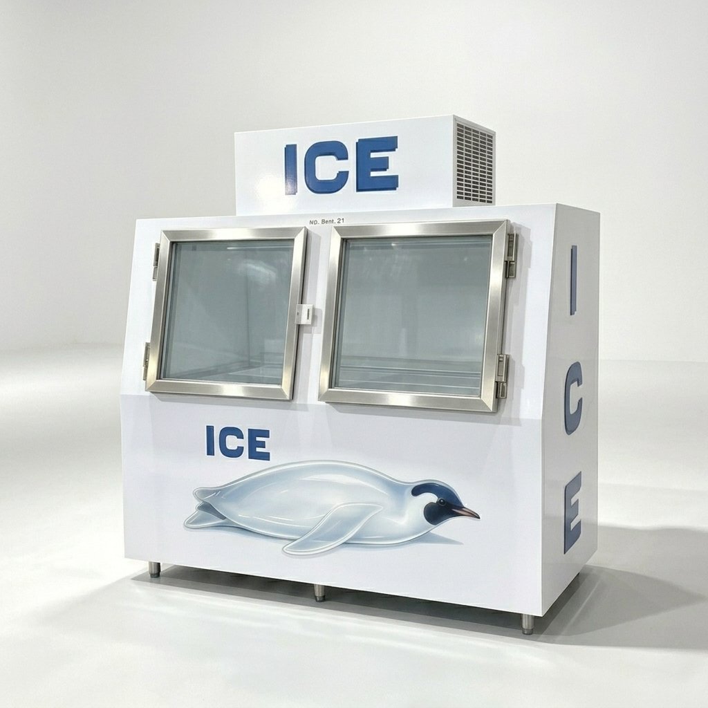 High Capacity Direct Cooling Outdoor Ice Freezer Commercial Bagged Ice Storage Merchandiser