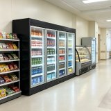 Frost Free Upright Display Refrigerator Double Layer Glass Upright Refrigerated Showcase for Drinks Display