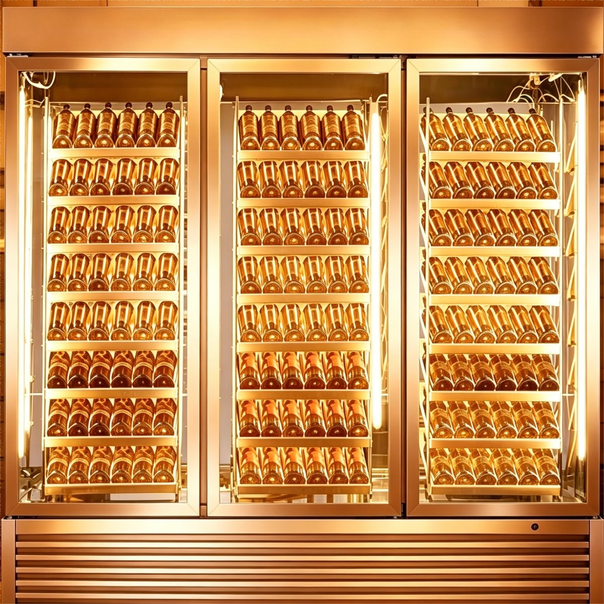 G-Bottom Mount Compressor Triple Door Wine Cooler Cabinet
