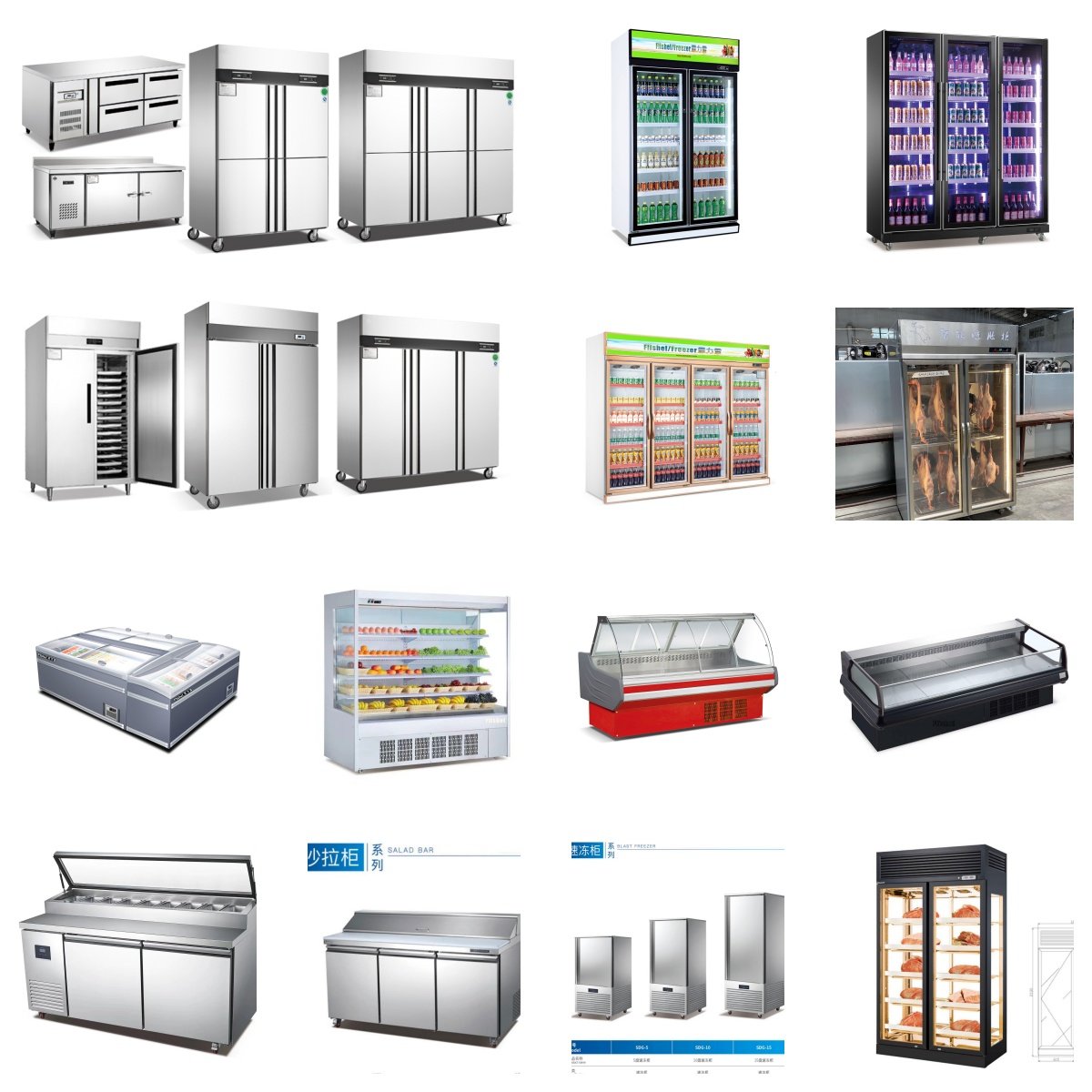 Commercial 4-Door Kimchi Refrigerator 201/304 Stainless Steel Restaurant Kitchen Fridge Vertical Deep Refrigeration Equipment