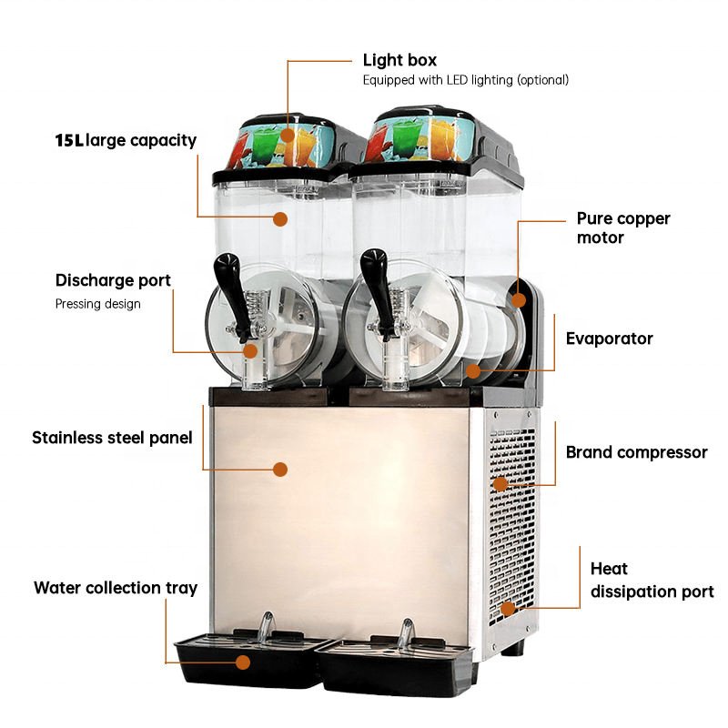 OEM ODM Custom Single Tank Commercial Slush Machine Custom Color Logo Voltage Frozen Drink Maker