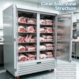 Digital Control Double Door Commercial Refrigerator Forced Air Cooling Freezer